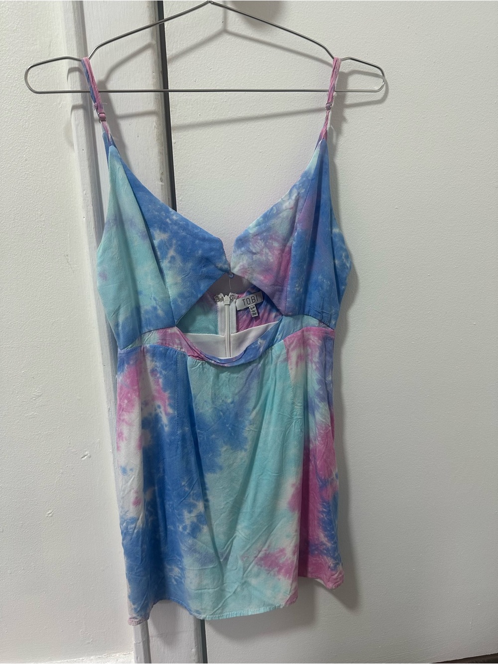 Tobi Pastel Tie-Dye Chemise in Blue, Pink & Aqua
